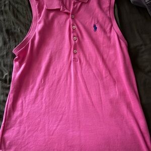 Ralph Lauren Pink Sleeveless Polo Shirt